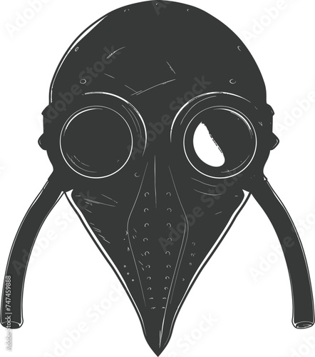Silhouette plague mask black color only full