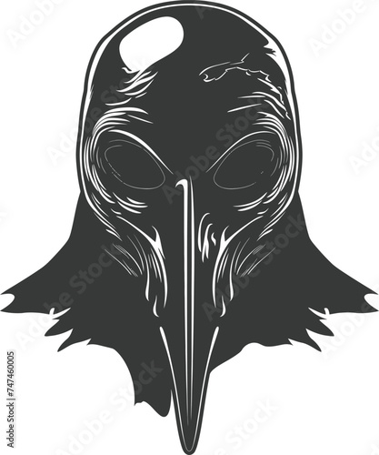 Silhouette plague mask black color only full
