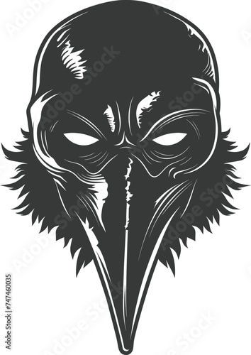 Silhouette plague mask black color only full