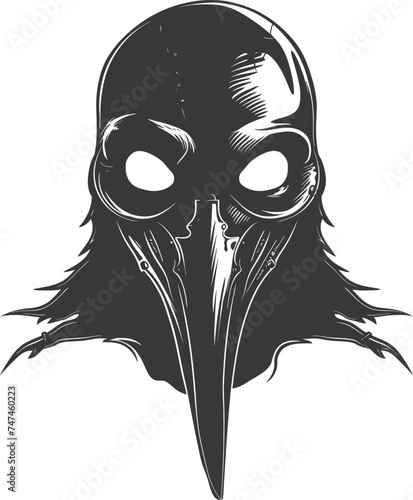 Silhouette plague mask black color only full