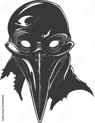 Silhouette plague mask black color only full