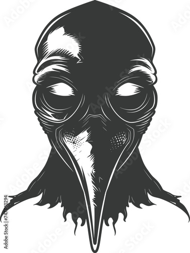 Silhouette plague mask black color only full