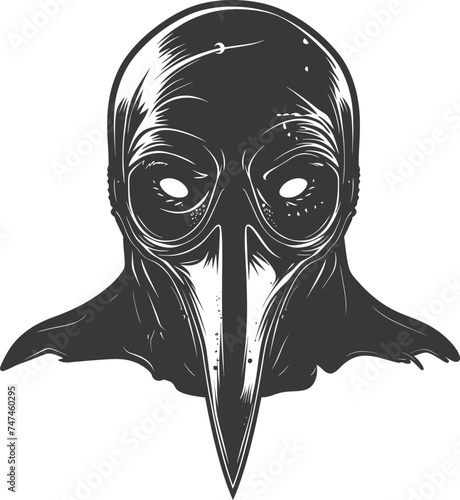 Silhouette plague mask black color only full