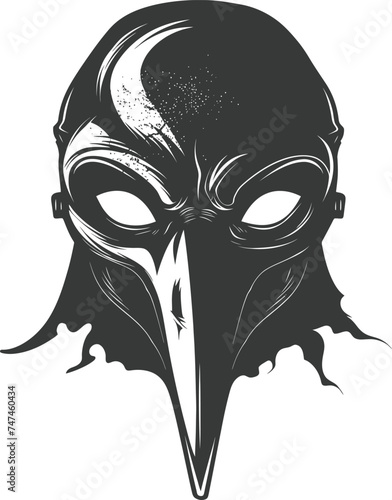 Silhouette plague mask black color only full