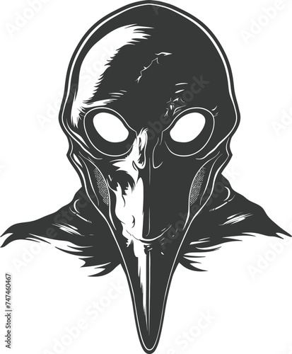 Silhouette plague mask black color only full