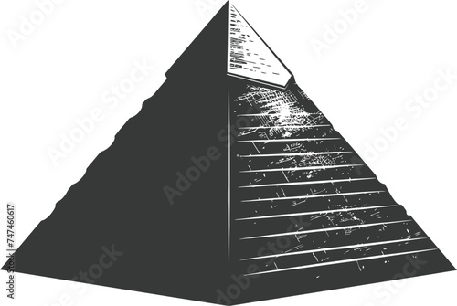 Silhouette ancient egyptian pyramid symbol logo black color only