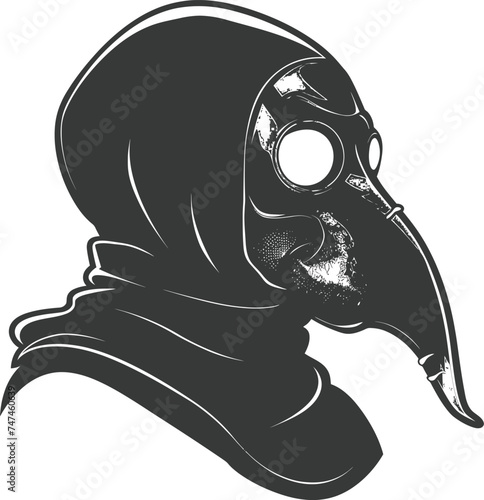 Silhouette plague mask black color only full