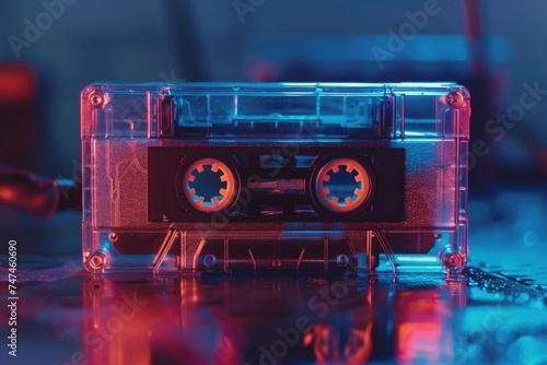 A cassette tape sitting on top of a table. Perfect for music or retro themed projects