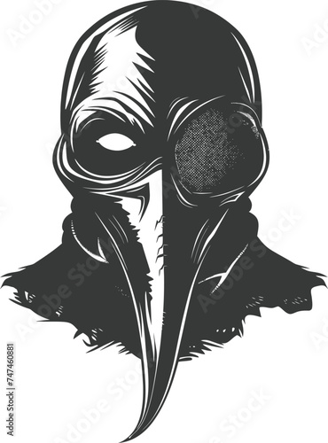 Silhouette plague mask black color only full