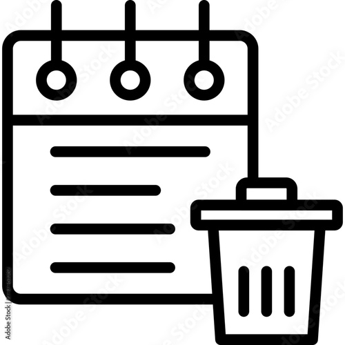 Trash Can Vector Line Icon