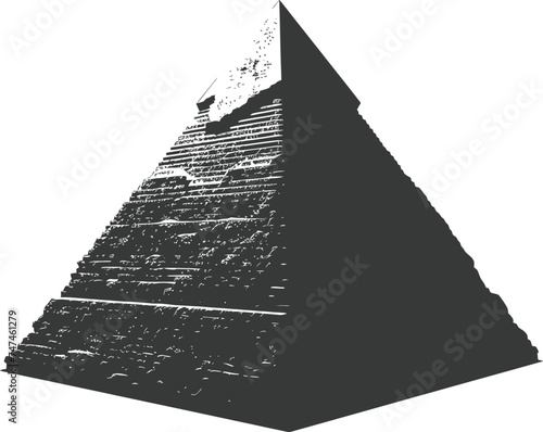 Silhouette ancient egyptian pyramid symbol logo black color only