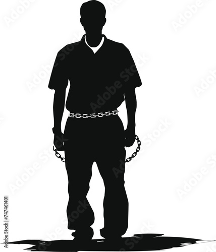 Silhouette prisoner black color only full body