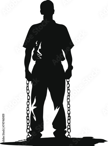 Silhouette prisoner black color only full body