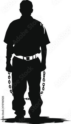 Silhouette prisoner black color only full body