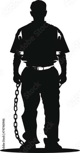 Silhouette prisoner black color only full body
