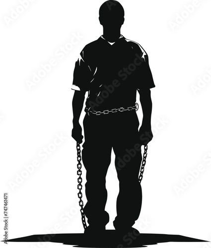 Silhouette prisoner black color only full body