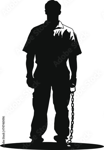 Silhouette prisoner black color only full body