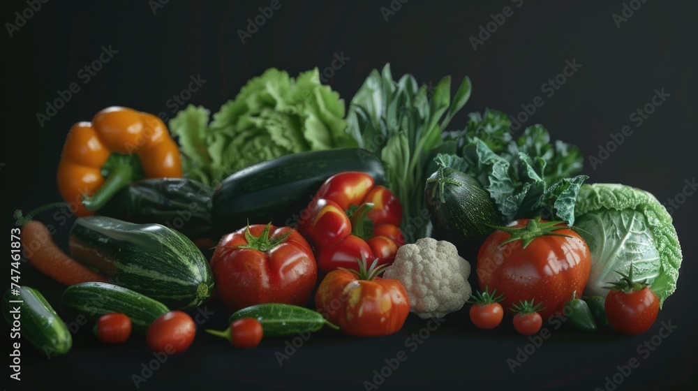 Assorted vegetables displayed on a table, suitable for cooking blogs or healthy lifestyle articles Assorted vegetables displayed on a table, suitable for cooking blogs or healthy lifestyle articles