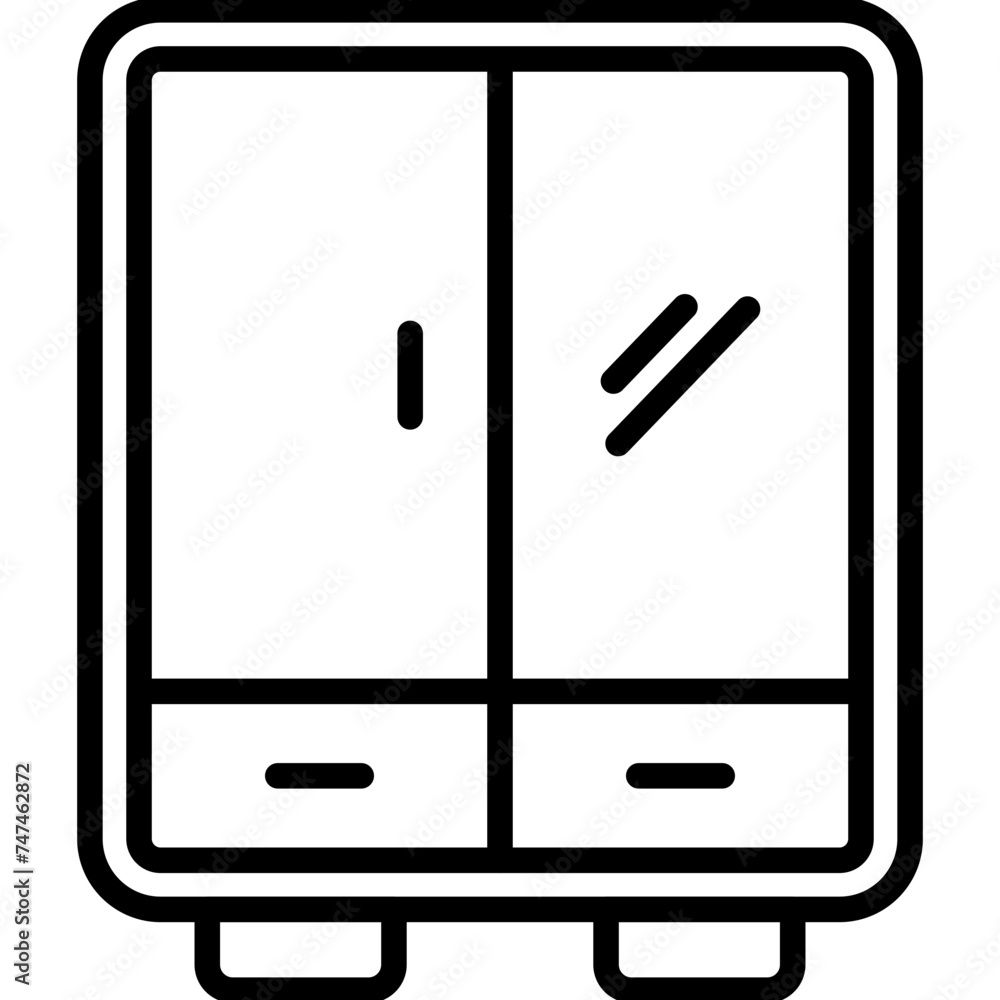 Wardrobe Vector Line Icon