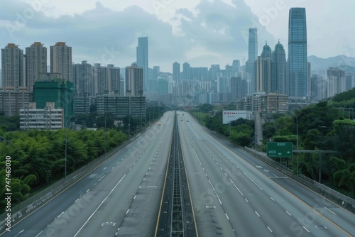 A bustling highway with multiple vehicles in motion. Perfect for transportation concepts