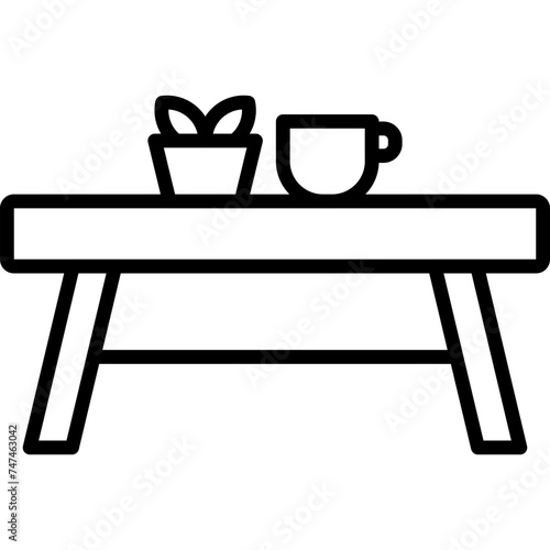 Side Table Vector Line Icon