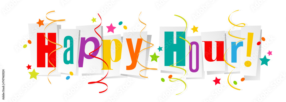 Happy hour on cut letters Happy hour on cut letters