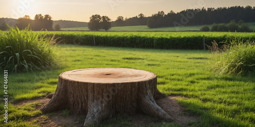 wooden stump table