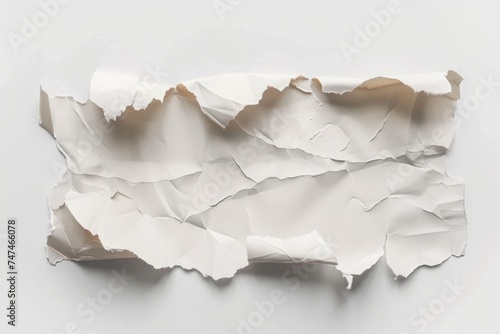 A piece of torn paper on a white background, suitable for various design projects