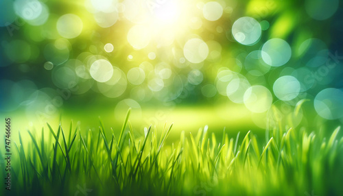Grass with a defocused tree background to be used as copy-space.