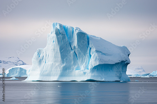The tip of an iceberg in the Antarctic sea. photo
