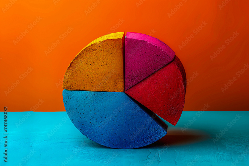 Colorful Spherical Pie Chart on Dual Background
