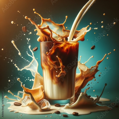 Refreshing Iced Coffee with Milk © Tomasz Mumot