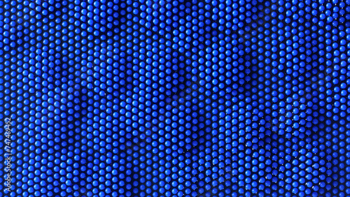Abstract background or backdrop of lots of blue details on dark. Physical pixel art. Concept of the unknown and mysterious.  16 to 9 aspect ratio. photo photo