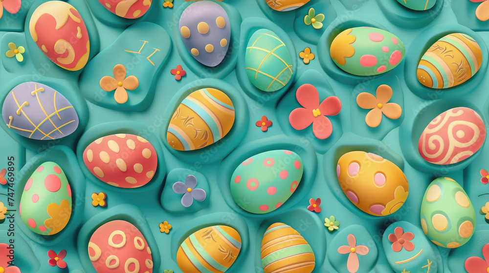 seamless pattern with eggs for Easter holiday seamless pattern with eggs for Easter holiday