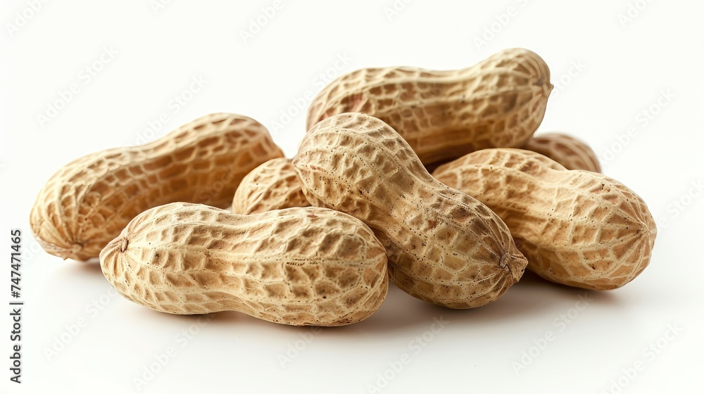 Whole peanuts in shells isolated on a white background. Whole peanuts in shells isolated on a white background.