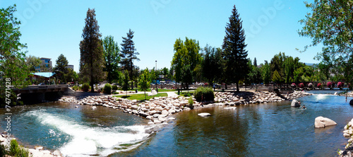 Truckee River as it passes through Reno, State of Nevada, United States