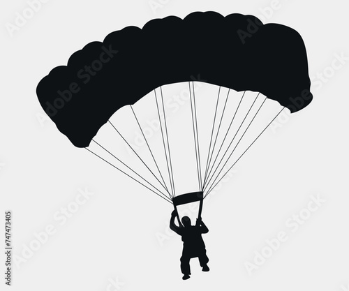 skydiver vector icon isolated on white background
