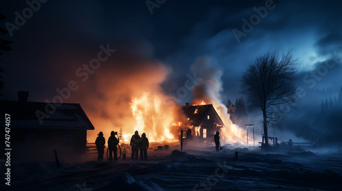 Fire of a private house in the village