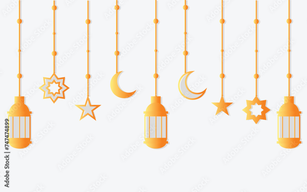 Ramadan Decorations Luminous Lantern Moon Vector Art Ramadan Decorations Luminous Lantern Moon Vector Art