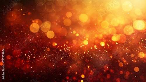 Abstract Background blur bokeh banner red and gold , red background, bokeh flare light graphic banner