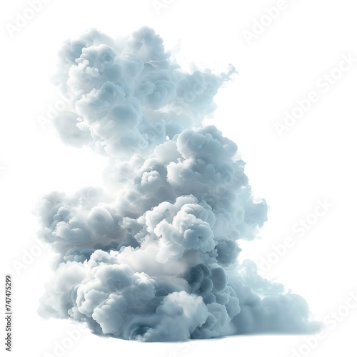 Massive Cloud of Smoke on White Background