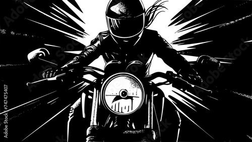 Woman on a motorcycle