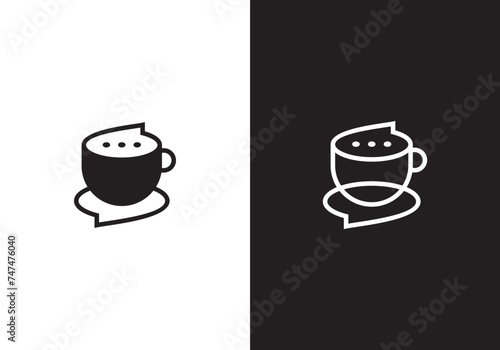simple coffee chat logo design icon creative	
