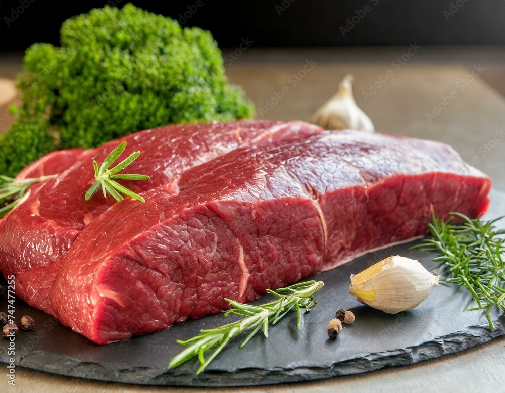Rohes Rinder Filet Steak schön angerichtet Rohes Rinder Filet Steak schön angerichtet