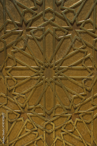 Figura geom  trica decorativa en una puerta de metal en Marruecos  en forma de estrella