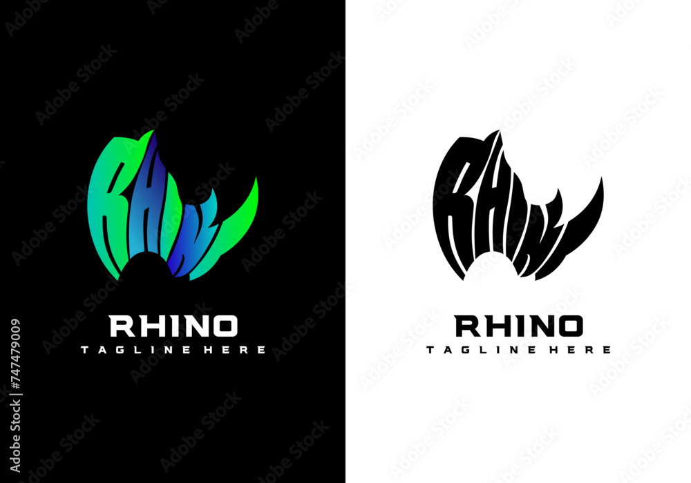 logo for company concept rhino