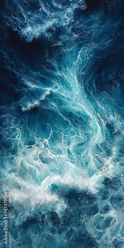ocean waves crashing  view from above 