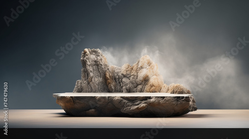 Geological Limestone Podium product display for product presentation photo