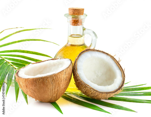 Kokosöl isoliert auf weißen Hintergrund, Freisteller 
