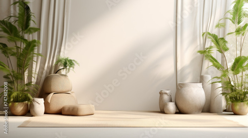 breezy Theme Linen Podium product display for product presentation